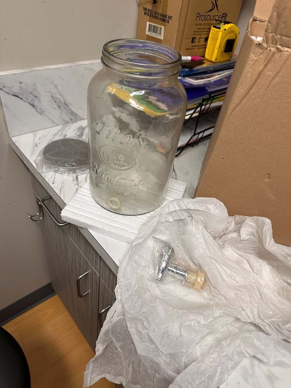 Tito's Handmade Vodka Mason Jar Dispenser with Tap and Lid